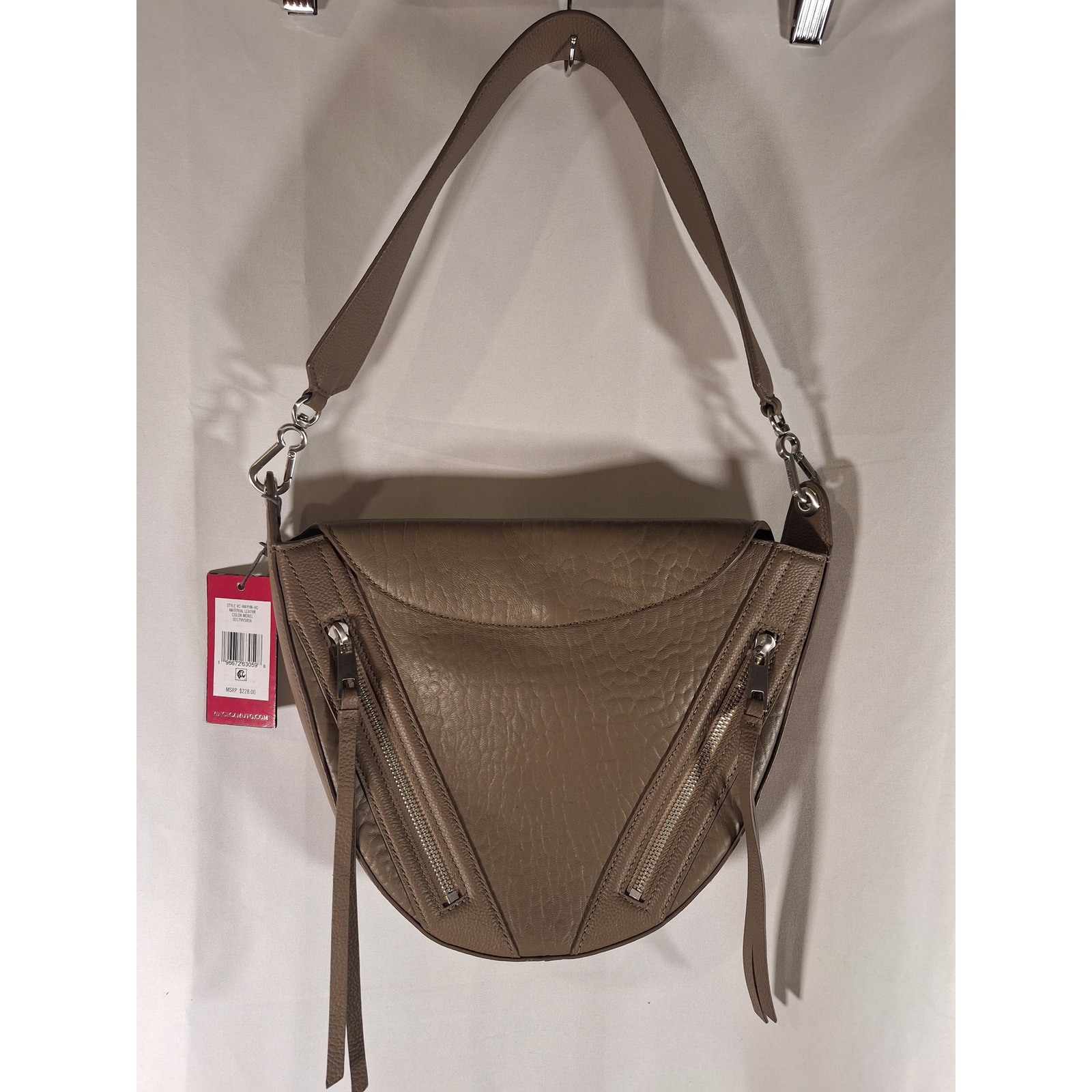 Vince Camuto Wayhn Leather Hobo Bag Morel Taupe Vc-Wayhn-Ho Nwt